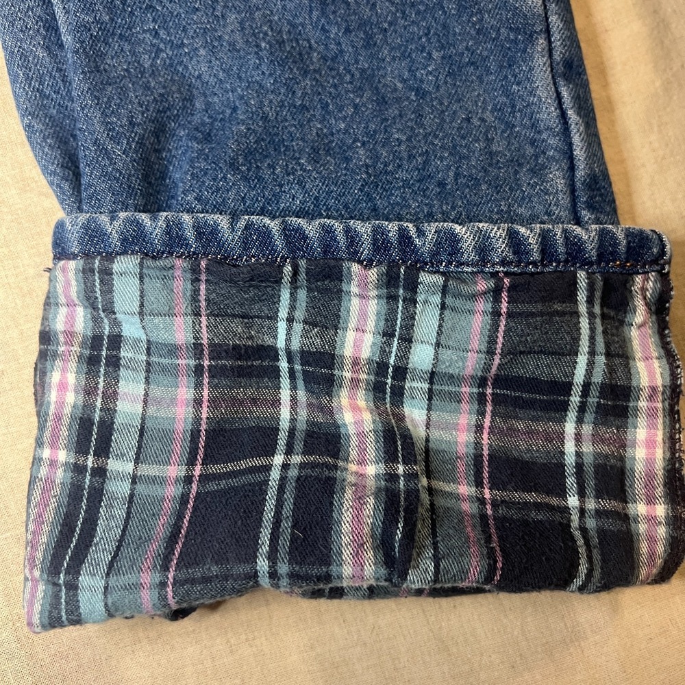 Vintage LL Bean Flannel Lined Jeans Womens 10 High Rise Mom Straight Cabincore - Picture 10 of 12